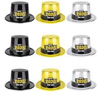 9pcs Nochevieja Sombreros Accesorios, Feliz Año Nuevo Fiesta Gorros para 2026 Nochevieja Año Nuevo 2026