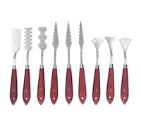 9Pcs Palette Set, Wooden Handle Oil ting Palette, less Steel Art Spatula Mixing with ible s for Acrylic Oil ting, Includes 9 Different
