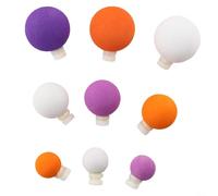 9pcs Poliuretano Pesca Flotador Cuentas Set Con Diseño Air-Lock Para Casting Trucha Y Pesca Con Mosca En Arroyos Y Ríos, Varios Tamaños Púrpura, Blanco Naranja (Púrpur Blanco+Naranja)