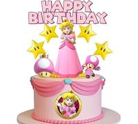 9PCS Princess Decoracion Tarta,Topper Tarta Cumpleaños Princess,Happy Birthday-Cake Topper, Decoración de Pastel, para Decoración Cumpleaños de Niños