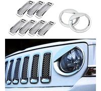 9Pcs Rejilla Delantera Malla Recortar + Cabeza Carcasa Del Piloto Engaste para