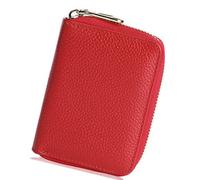 9Slots RFIDS - Cartera de piel sintética para tarjetas de crédito, con cremallera, organizadores de conventos, cartera de acordeón, bloqueo de crédito, Red, Mass Beauty