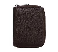 9Slots RFIDS - Cartera de piel sintética para tarjetas de crédito, con cremallera, organizadores de conventos, cartera de acordeón, bloqueo de crédito, café, Mass Beauty