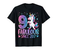9th Birthday Unicorn Outfit for 9 Year Old Girls Since 2017 Camiseta