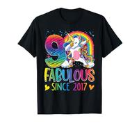 9th Birthday Unicorn Outfit for 9 Year Old Girls Since 2017 Camiseta