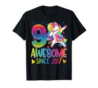 9th Birthday Unicorn Outfit for 9 Year Old Girls Since 2017 Camiseta
