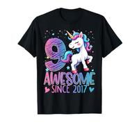9th Birthday Unicorn Outfit for 9 Year Old Girls Since 2017 Camiseta