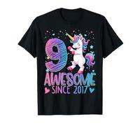 9th Birthday Unicorn Outfit for 9 Year Old Girls Since 2017 Camiseta