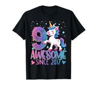 9th Birthday Unicorn Outfit for 9 Year Old Girls Since 2017 Camiseta