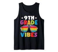 9th Grade Back To School Sunglasses Vibes Retro First Day Camiseta sin Mangas