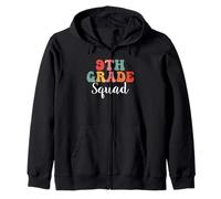 9th Grade Squad Retro Groovy Men Women First Day of School Sudadera con Capucha