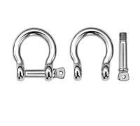 9Tong Acero Inoxidable Anillo Grillete de cadena de acero grilletes de arco Conector Grilletes Corvados Grilletes Torneado Recto de Alta Resistencia Grilletes M4 100kgf 8Piezas