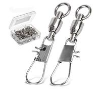 9Tong Gira de Pesca Con Entrelazar Chasquido - Rodamiento de Bolas Para Agua Salada y Dulce - Aparejo de Pescar Señuelo Líder 25pcs 51lbs