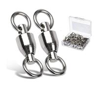 9Tong Giratorios Conectores Emerillones Imperdibles de Pesca Rolling Swivels Alta Resistencia Rodamiento de Bolas Giratorio con Sólido Anillos 25pcs 220lbs