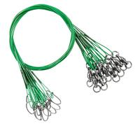 9Tong Líder de Pesca de Acero Inoxidable para Aparejos Líderes de Pesca giratorios de Acero para señuelos Agua Dulce Agua Salada Snap Líder de Alambre Inoxidable Níquel Negro #1 50lb 9.8in 20pcs