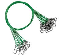 9Tong Líder de Pesca de Aparejos de Agua Salada Líderes de Pesca de Acero Inoxidable Líder de Pesca Giratorio de Acero Inoxidable para Agua Dulce Alambre Níquel Negro #3 50lb 15.8in 20pcs