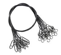 9Tong Resistencia de Los líderes de Pesca de Acero Inoxidable Aparejos de Pesca en Agua Salada, líderes Pesados Línea de líderes de Alambre para Señuelos de Presión Níquel Negro #6 70lb 11.8in 30pcs