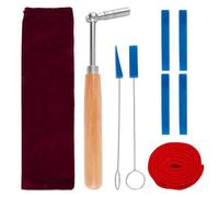 9uds Kit Afinación Piano, Set de Herramientas Profesionales para Piano que Incluye Llave Afinación Apagadores Asas Apagadores Goma Banda Temperamento Fieltro Rojo y Bolsa Almacenamiento
