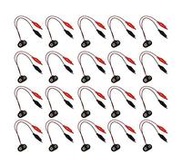 9V de la batería conector para acariciar a los clips de cocodrilo | 20pcs cables principales de 15 cm para pruebas electrónicas/proyectos de bricolaje/kits de ciencias | Cable