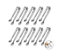 A 10pcs Stainless Steel Sugar Tongs Set for Serving Sweets, Candy, Salad, and Spaghetti