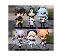 (A 6 uds) 6 unids/set Genshin Impact Anime figura juego dibujos animados Aether Lumine ámbar Venti Diluc Paimon