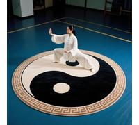 A,80cm (31.50IN),AVSMGP Alfombrilla Redonda 3D con Diseño Taiji, Alfombra De Área con Motivo Yin Yang- Lavable, Antideslizante Y Absorbente para Sala Estar, Dormitorio Y Entrada