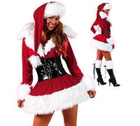 A-A Papá Noel para mujer, Papá Noel, traje sexy Papá Noel, traje cosplay Navidad para mujer, con gorro Navidad y cinturón