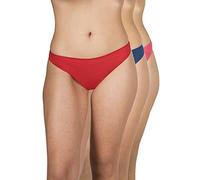 A.A UNDERWEAR - Bragas Tanga Brasileñas para Mujer - Cintura Baja - Algodón y Modal - Ropa Interior Sexy -Braguitas Invisibles y Cómodas- Pack de 3 Multicolor Azul/Rojo/Coral. XXL
