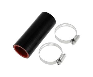 A ABSOPRO 1 Juego 30mm/1.18" ID 100mm/3.94" LongitPc 0 Grados Manguera de Silicona para Coche en Negro Rojo con Abrazaderas Manguera de Refrigerante Universal.