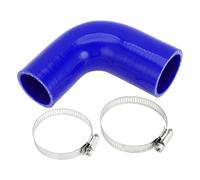 A ABSOPRO 1 Juego 45mm/1.77"-51mm/2.01" Id 102mm/4.02" Longitud 90 Grados Manguera De Silicona Azul Para Coche Con Abrazaderas Manguera De Refrigerante Universal