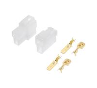 A ABSOPRO 2 Conector De Cable Eléctrico Para Automóvil De 2 Pines Kits De Enchufe Impermeable Serie 6.3 Macho Hembra Terminal De Cable Carcasa De Plástico Cobre Blanco