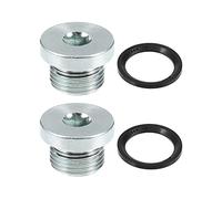 A ABSOPRO 2uds M18x1.5 Acero Tornillo Tapón para Drenaje de Aceite para Motor para BMW Plateado Tono