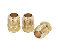 A ABSOPRO 3 Piezas De Accesorios De Tubería De Latón Para Aire Acondicionado 5/8"SAE Conector Roscado Macho Conectores De Unión De Extensión De Tubería De Latón