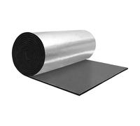 A ABSOPRO 394Mil 10mm 16.36Sqft Material De Aislamiento Acústico Y Térmico Para Coche Mat De Amortiguador De Sonido De Fibra De Vidrio Con Adhesivo Para Capó 152X100cm Plata