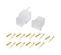 A ABSOPRO 9 Conector De Cable Eléctrico Para Automóvil De 14 Pines, Kits De Enchufe Impermeable Serie 2.8 Macho Hembra Terminal De Cable Carcasa De Plástico Cobre Blanco