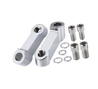 A ABSOPRO Adaptador Extensor De Espejo Plateado 2Pcs Para Honda | Aleación De Aluminio, 68x18mm, M8x1.25 Y M100x1.25, 9.8mm Y 8.6mm, Para Suzuki, Para Yamaha, Tornillos Y Arandelas Incluidos