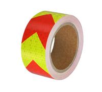 A ABSOPRO Cinta Reflectante de Seguridad Adhesiva para Coche, Flecha Amarilla Fluorescente y Roja, 5cmx10M, Protector Reflectante de Advertencia de Seguridad