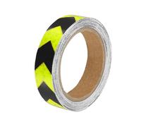 A ABSOPRO Cinta Reflectante de Seguridad Adhesiva Universal para Coche, Flecha Amarilla Fluorescente y Negra, 2.5cmx9M - Paquete de 1