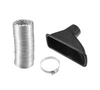 A ABSOPRO Conducto de Admisión de Aire parachoques delantero de coche Conducto de Aire de Freno Cuadrado con Manguera Flexible Extensible, 1 Juego