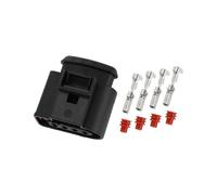A ABSOPRO Conector De Bobina De Encendido Hembra Con Terminal De Cable Para Vw Golf Passat Jetta De Cobre Estaño Plateado No.4D0971994 Negro Impermeable Reemplazo