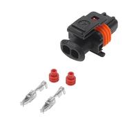 A ABSOPRO Conector De Inyector De Combustible De Riel Común De 2 Pines No.7703297953 Serie De 3.5mm Conector Hembra Impermeable Para Mercedes-Benz Para Renault Plástico Negro Naranja 1 Set
