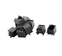 A ABSOPRO Conector Modular RJ12 6P6C Hembra Negro 10 Pcs para Teléfono | Plateado, Plástico Y Metal, 15x13x13mm, Montaje En PCB, Compatible Con Cable RJ12, Tolerancia 0-3mm