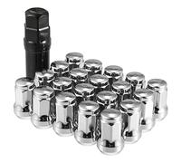 A ABSOPRO M12x1.5 Coche Rueda Heptágono Extremo Tuerca 32mm Tornillos - 21uds Plateado Tono