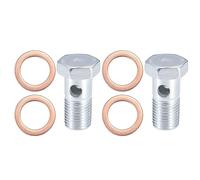 A ABSOPRO M14x1.5 35mm Longitud Motocicleta Hueco Juego Tornillos Plata Tono - 6 uds