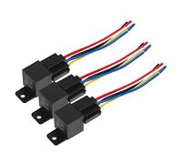 A ABSOPRO Relé 36V 40A Spdt 5 Pines 5 Cables Con Arnés 3 Uds | Plástico Y Metal, 33X32X70 Mm, 12.5 Cm, Impermeable, Para Alarma, Luces Antiniebla, Bocina, Seguros De Puerta