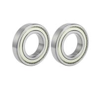 A ABSOPRO Rodamientos Rígidos de Bolas 6212ZZ P0 60x110x22mm con doble sello metálico lubricado en tono plateado para ruedas de scooter y patineta - 2 Piezas
