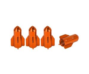 A ABSOPRO Tapas De Válvula De Neumático Antichoque 4Pcs Para Coche 16x27mm | Naranja, Aleación De Aluminio, Para Honda, Para Toyota, Para BMW, Para Benz, Para Motocicletas, 7mm Diámetro Interior