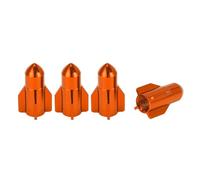 A ABSOPRO Tapas de Válvula de Vástago de Neumático 16x27mm de Rueda de Aleación de Aluminio Naranja para Coche Anti Choque Tapa de Válvula de Vástago de Neumático Tapa de Polvo 4 Pcs