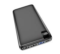 A ADDTOP-Batería-Externa-Power-Bank-26800mAh - Alta Capacidad Cargador Portátil Carga Rápida 22,5W, PD3.0 QC4.0, 4 Salidas y Entrada/Salida USB-C, Pantalla LED, Compatible iPhone,Teléfono,Galaxy,iPad