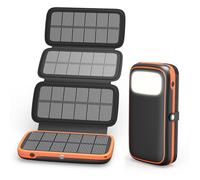 A ADDTOP Cargador Solar 10000mah - Cargador Portátil de Carga Rápida 15W con 4 Paneles Solares - Batería USB C In/out con Linterna LED para Teléfono 16/15/14/13 Galaxy y Camping
